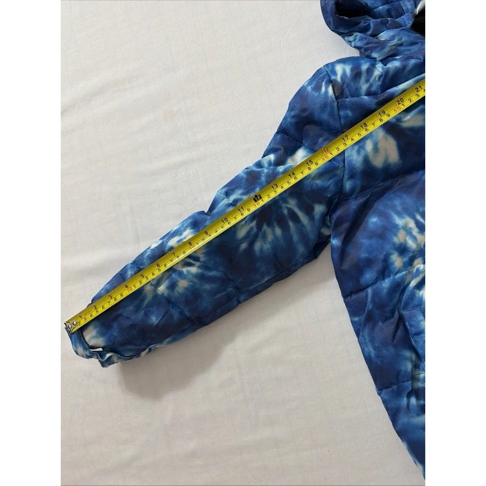 Teenage Mutant Ninja Turtles Blue Tie Dye Kids Hooded Coat Size 10/12 TMNT Outsi